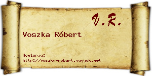 Voszka Róbert névjegykártya